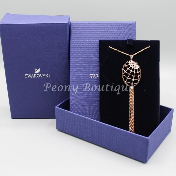 Swarovski 5499887 necklace jewelry spider web rose gold oval adjustable - Picture 4 of 11